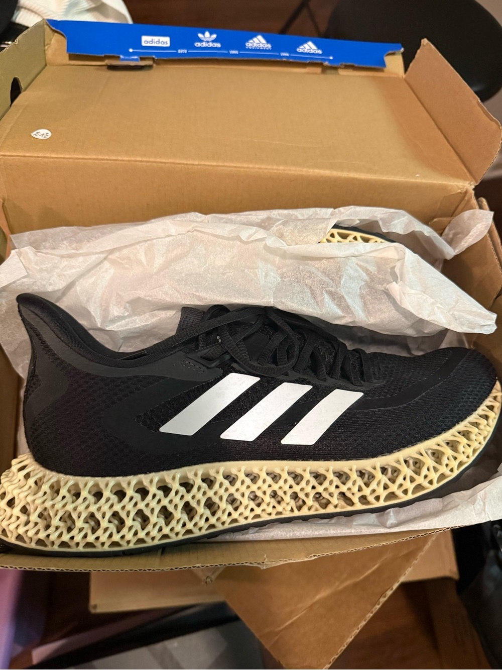 Adidas Black Runner with Beige 4D Midsole